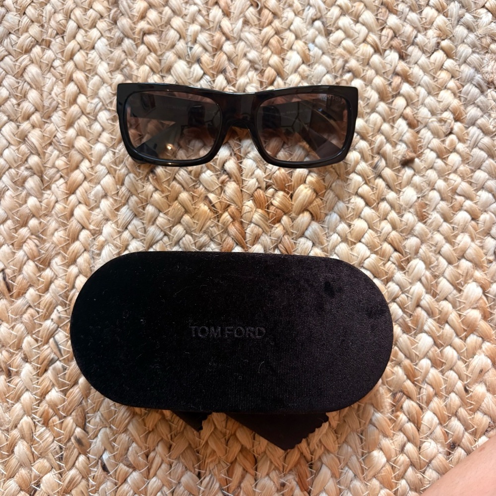 Tom Ford Black Frame Sunglasses with Brown Gradient Lenses